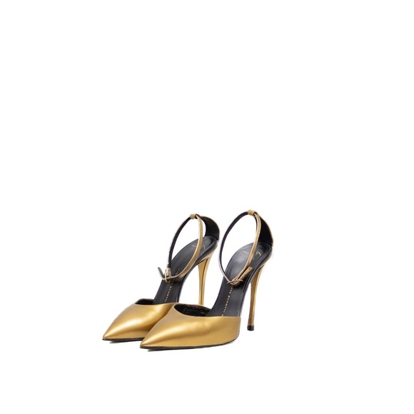 Giuseppe Zanotti Shoes - Giuseppe Zanotti Gold Ankle Strap Pumps – As seen on Rihanna – Size US 6